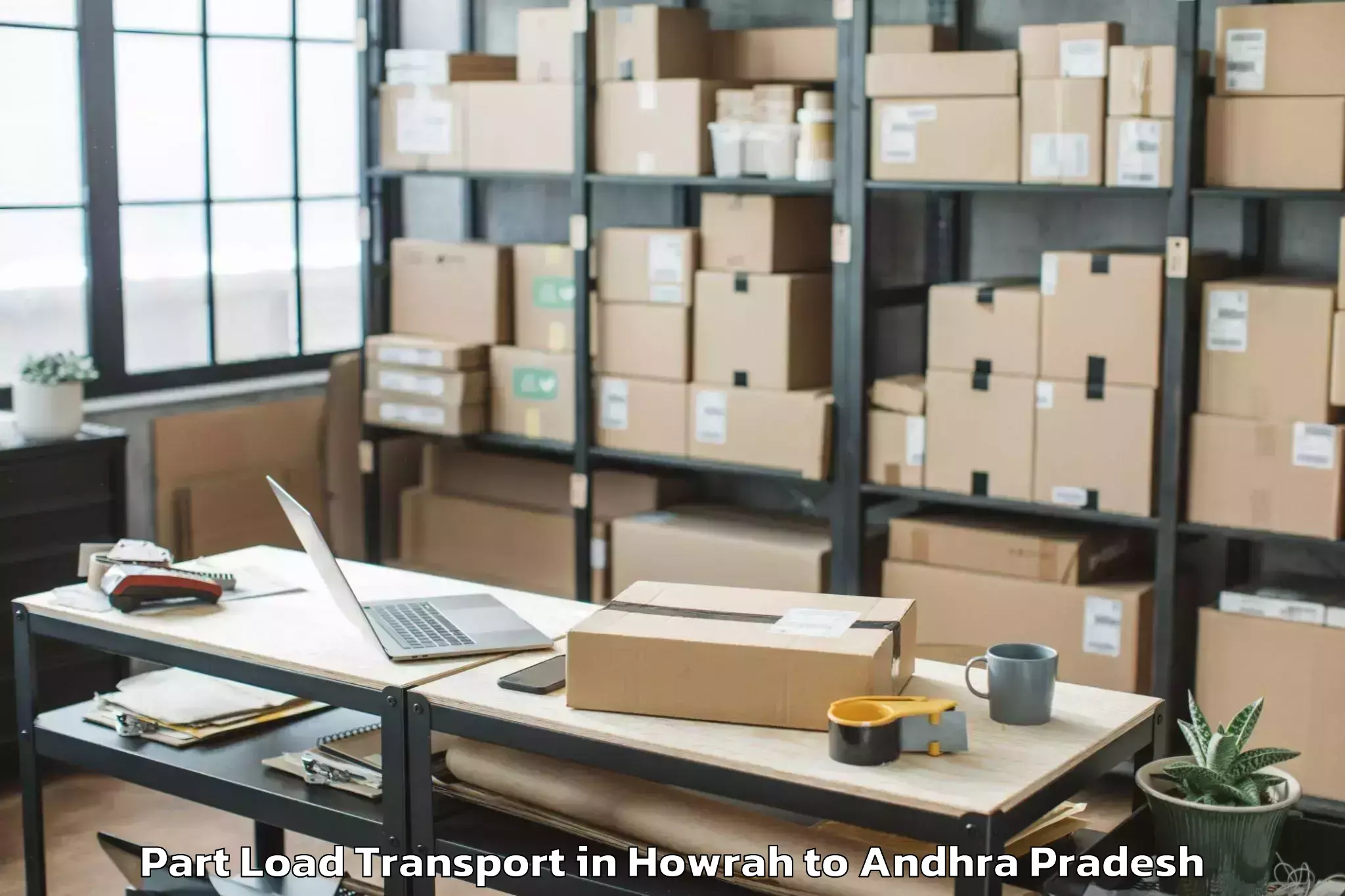 Leading Howrah to Undrajavaram Part Load Transport Provider